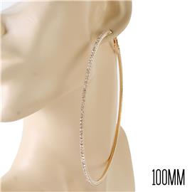 100MM Rhinestones Hoop Earring