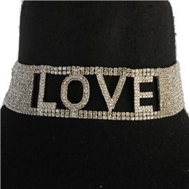 "Rhinestones "Love" Choker"