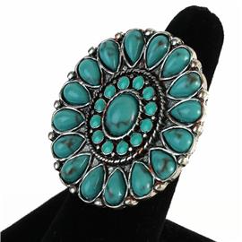 Metal Turquoise Western Ring