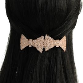 Cubic Zirconia 2 Bows Hair Pin