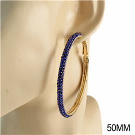 50mm Rhinestones Hoop Earring