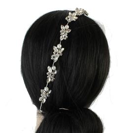 Rhinestones Leaves With Pearl Hair Pin