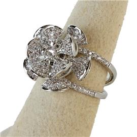 ""7" CZ Flower Spinner Ring"