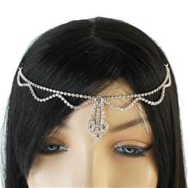 Rhinestones Oval Dangling Head Chain