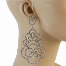 Rhinestones Swirl Chandelier Earring