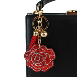 Rose Rhinestones Key Chain