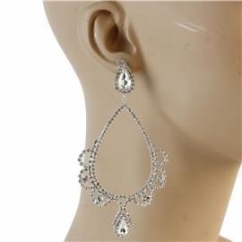 Rhinestones Teardrop Chandelier Earring