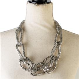 Box Chain Braid Necklace Set