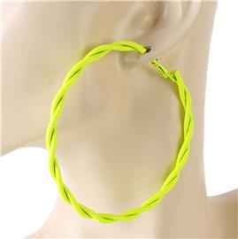 80mm Neon Braided Hoop Earring