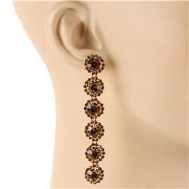 Crystal Round Long Earring