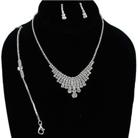 JR Rhinestones 3 Pcs Casting Necklace Set