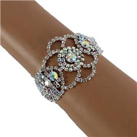 Rhinestones Flower Bracelet