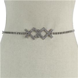 Rhinestones Geometric Belt