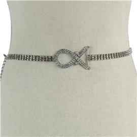 Rhinestones Ribbon Belt