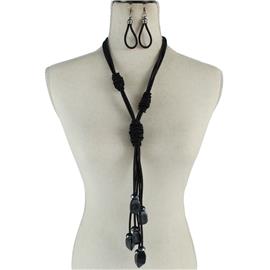 Fashion Cord Long Necklace Set