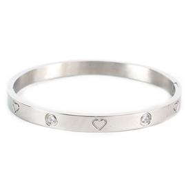 Stainless Steel Heat Stones Bangle