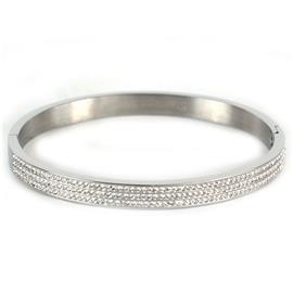 Stainless Steel CZ Casting Bangle