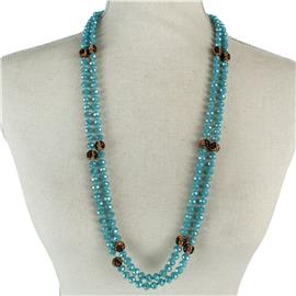 Crystal Beads Long Necklace