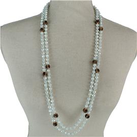 Crystal Beads Long Necklace