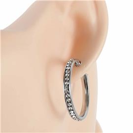 30mm Stainless Steel CZ Hoop Earring