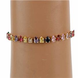 Cubic Zirconia Tear Slide Bracelet