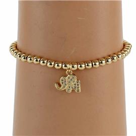 Stainless Steel Charm Elephant Stretch Bracelet