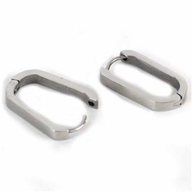 Stainless Steel Oval Huggie Earring