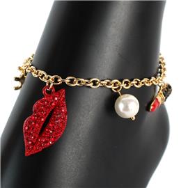 Made In Korea Charms Lipstick Anklet