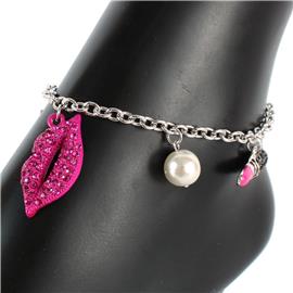 Made In Korea Charms Lipstick Anklet