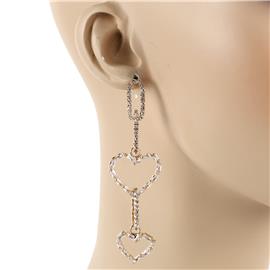 Rhinestones Link Heart Earring