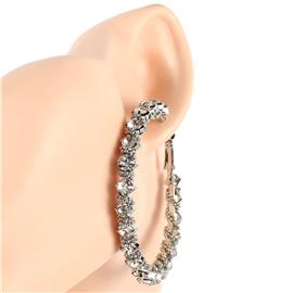 Metal Crystal Hoop Earring