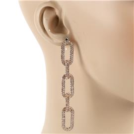 Rhinestones Link Dangling Earring