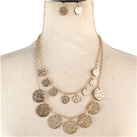 Metal Charms Coins Necklace Set