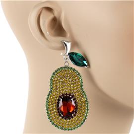 Rhinestones Avacado Earring