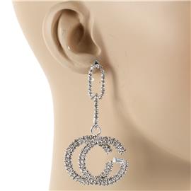 Rhinestones Dangling G Earring