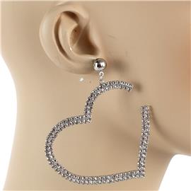 Rhinestones Dangling Heart Earring