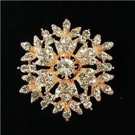 Crystal Round Brooch