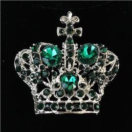 Crystal Crown Brooch