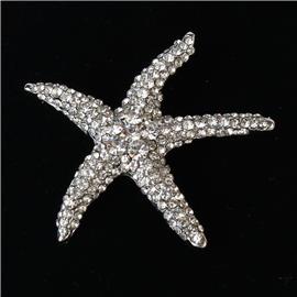 Rhinestone Starfish Brooch