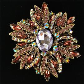 Crystal Flower Brooch