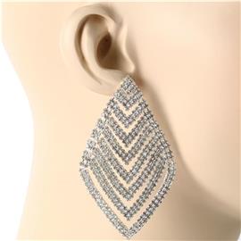 Rhinestones Casting Geometric Earring