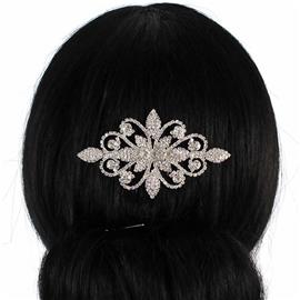 Rhinestones Swirl Leaves Hair Comb