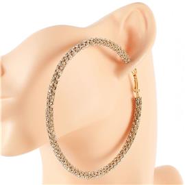 80mm Rhinestones Hoop Earring