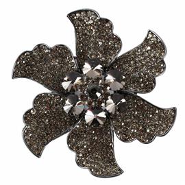 Crystal Flower Brooch