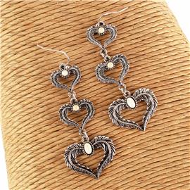 Metal Stone Earring