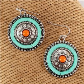 Metal Turquoise Stone Earring