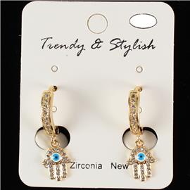 CZ Hamsa Earring