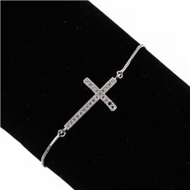 CZ Cross Slide Bracelet