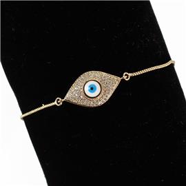 CZ Evil Eye Slide Bracelet