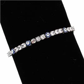 CZ Evil Eye Slide Bracelet